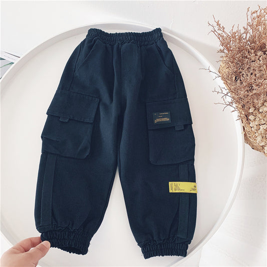 Herbst und Winter Neue Stil Jungen 'Big Pocket Overalls, Kinder Baumwolle Casual Hosen Trendy