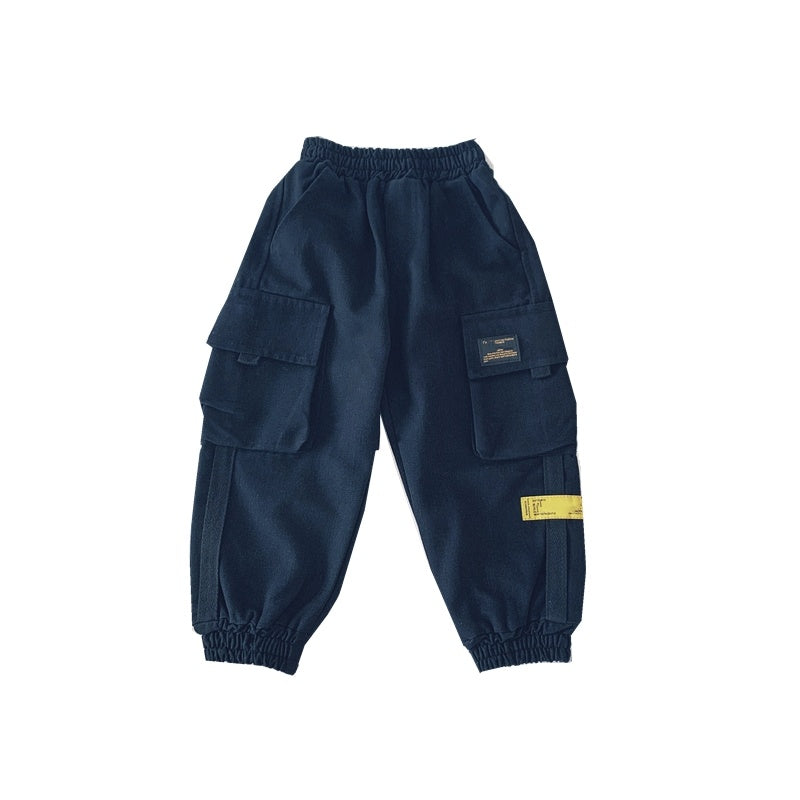 Herbst und Winter Neue Stil Jungen 'Big Pocket Overalls, Kinder Baumwolle Casual Hosen Trendy