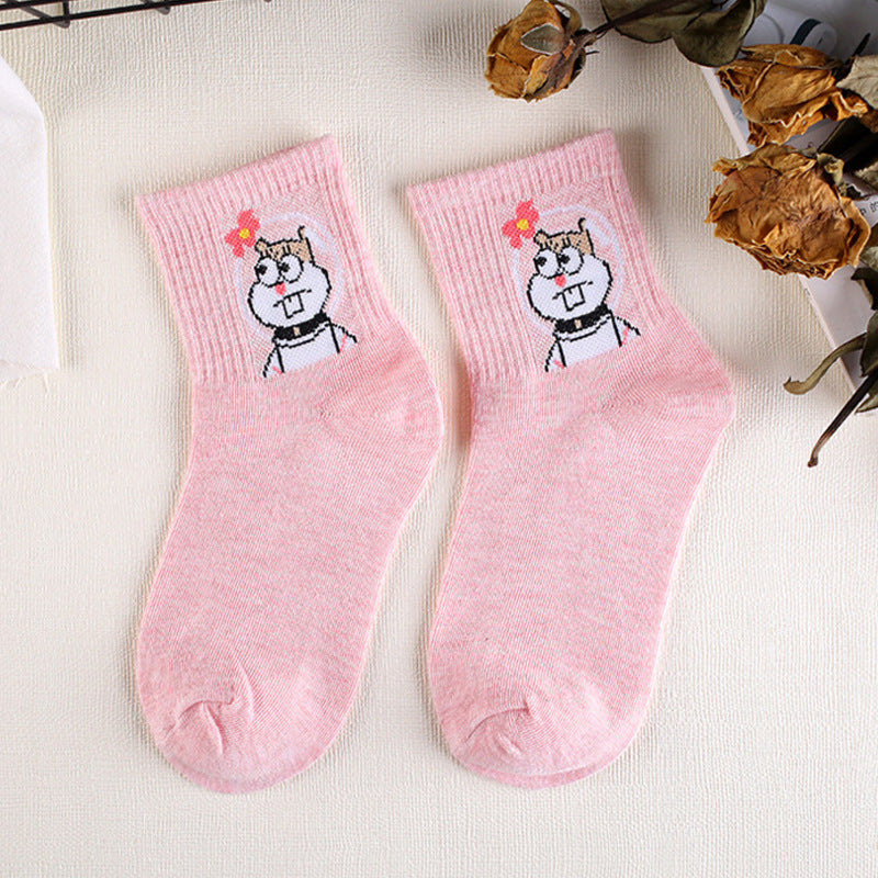 Baumwollsocken mit Cartoon-Motiv