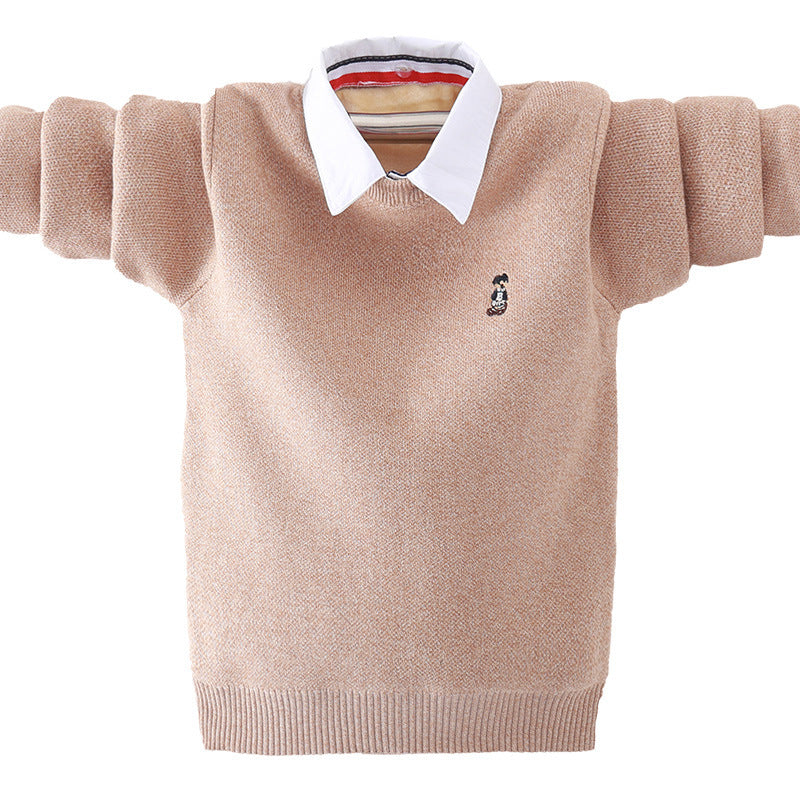 Jungen Pullover mit Kragen aus Baumwolle