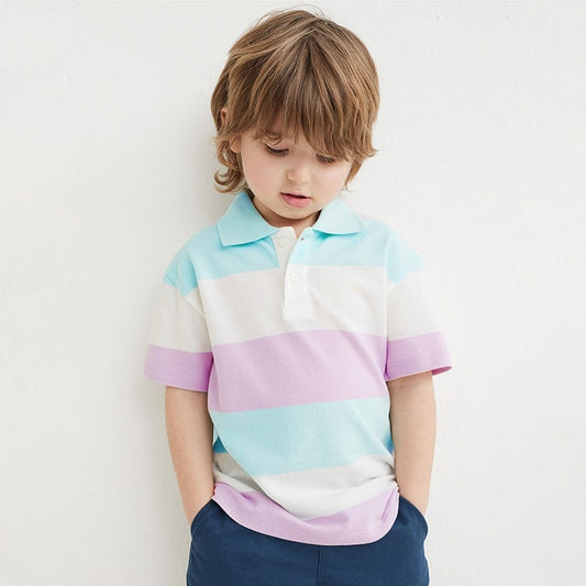 Jungen Poloshirt Kurzarm Gestreift Baumwolle