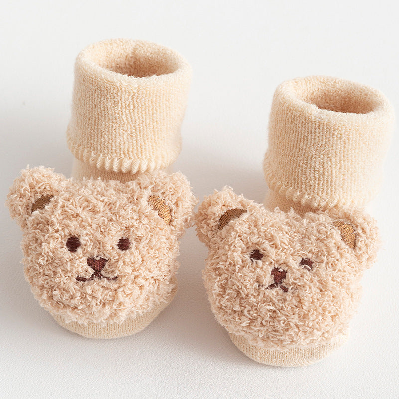 Niedliche Cartoon Tier Baby Socken Für Junge Mädchen Winter Weiche Baumwolle Bär