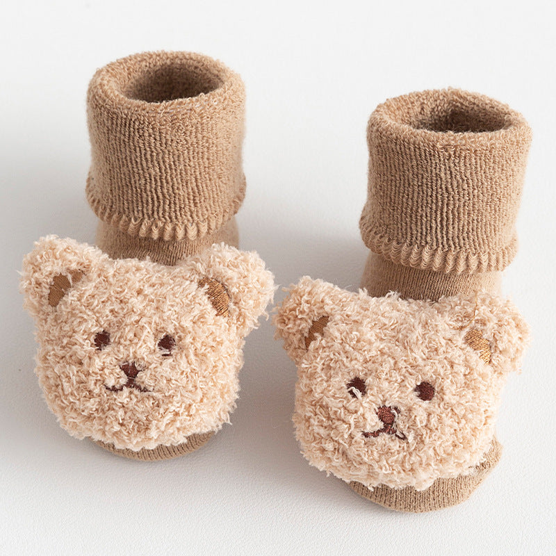 Niedliche Cartoon Tier Baby Socken Für Junge Mädchen Winter Weiche Baumwolle Bär